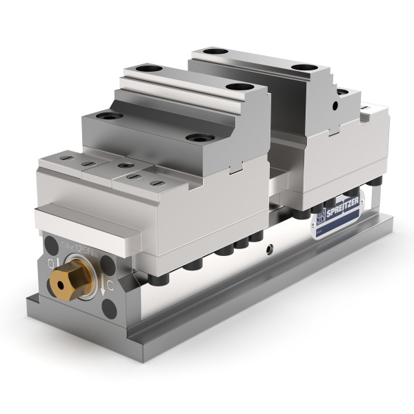 Mechanical centering vice MZC 220-80 E/S with stepped reversible jaws
